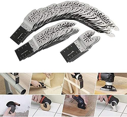 50PCS Bi-Metal Oscillating Multitool Quick Release Oscillating Saw Blades Fits Fein Multimaster, Porter Cable, Black&Decker, Bosch Craftsman, Ridgid, Makita, Milwaukee, Dewalt etc