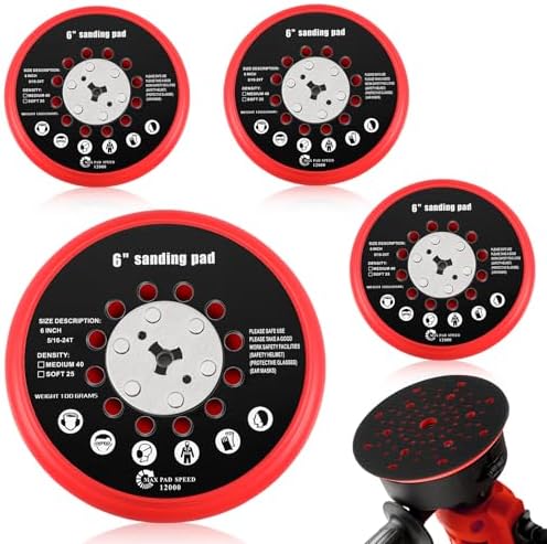 6" Replacement Sander Pad Compatible with Bosch Get75-6n, 4 Set