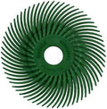 Dedeco Sunburst Radial Bristle Discs 12-Pack - 3" Curved - 3/8" Arbor - Dark-Green 50 Grit (Extra-Coarse) - Aluminum Oxide for Polishing & Finishing