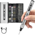 AM ARROWMAX Electric Mini Engraving Pen, HollowCup Motor, 42 Bits with Aluminum Case, OLED, Magnetic Charge, Mini Cordless Rotary Tool, Engraving Pen for Bead, Metal, Wood, Glass and Plastic (SGS)