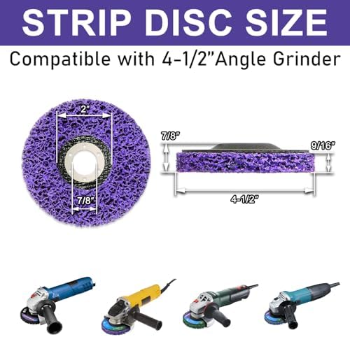 Paint Stripping Discs 12-Pack, 4-1/2" Purple Strip Disc Wheel for Angle Grinder, Ideal for Paint, Rust, and Grime Removal, Metal and Wood Stripping