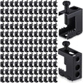 Tandefio 400 Pcs 1/4"-20 Spring Steel Beam Clamps Metal Beam Hanger, Black