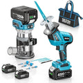 SEESII 2-in-1 Brushless Reciprocating Saw & Wood Router Tool Combo Kit