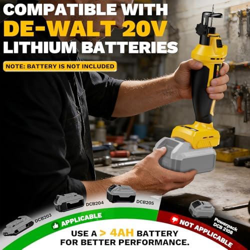 Cordless Drywall Cut-Out Tool Compatible with Dewalt 20V Battery, 3 Speed Adjustable Brushless Rotary Saw with Up to 30000 RPM, Compact Spiral Saw Kit for Wood,Drywall,Tiles,plastic, (Tool Only)