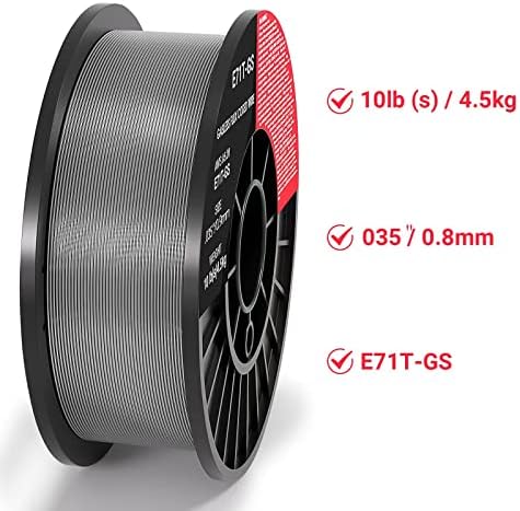 Flux Core Mig Wire, Mild Steel E71TGS.035-Diameter, 10-Pound Spool (0.035-Inch10 LB)