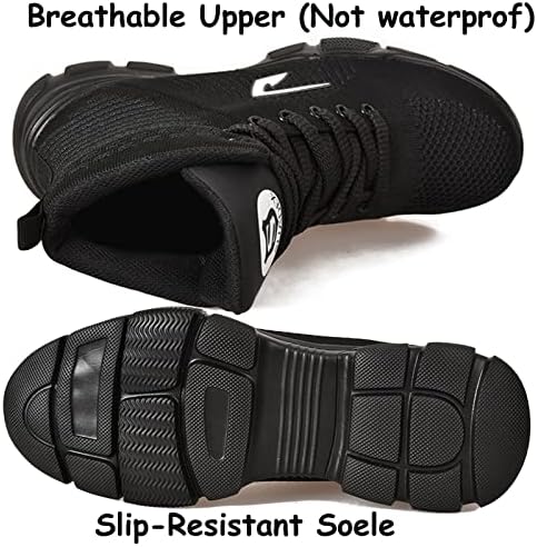SUADEX Steel Toe Boots for Men Women Waterproof Arch Support Work Construction Indestructible Safety Boots