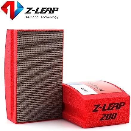 Diamond Polishing Hand Pads Arc Shape Back for Ceramic Porcelain Tile Glass Jade Stone Granite Marble Concrete Grit 200 4Pcs