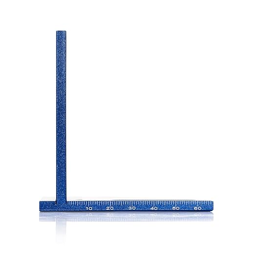 3D Multi-Angle Measuring Tool,45/90 Degree Aluminum Alloy Woodworking Square Protractor, Drawing Line Ruler, Miter Triangle Ruler Layout Measuring Tool for Woodworking (Metric-Blue)