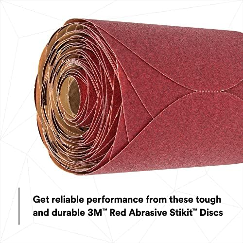 3M Red Abrasive Stikit Disc, 01113, 6 in, P150 Grade