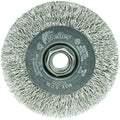 Weiler 13085 4" Narrow Face Crimped Wire Wheel, .014" Stainless Steel Fill, 5/8"-11 Unc Nut, Made in the USA