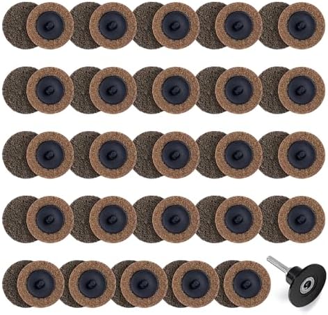 50 PCS Sanding Discs 2 Inch Coarse Quick Change Disc with 1/4" Shank Holder Snap-On Grinding Disc for Die Grinder Surface Conditioning Discs for Burr Finish Rust Paint Removal