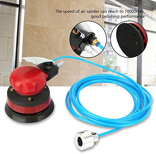 5" Air Random Orbital Palm Sander Powered Wet Orbital Air Palm Sander Pneumatic Portable Handheld 1/4" Inlet Grinding Machine Kit