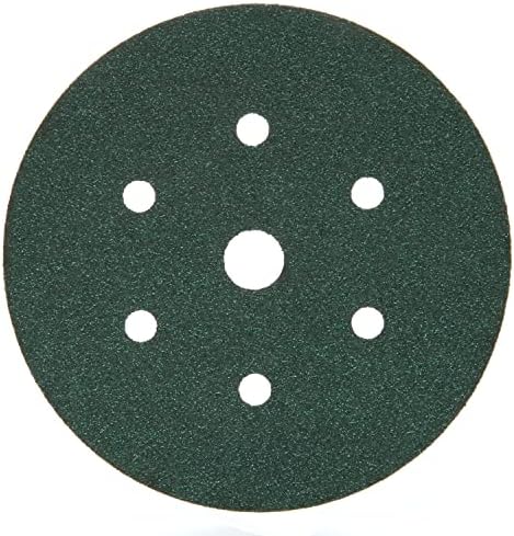 3M Green Corps Hookit Sanding Discs, Dust Free, 00612, 6 in, 80+ Grade, Pack of 25 Production Discs, for Coating Removal, Metal Surfaces, Auto Sanding