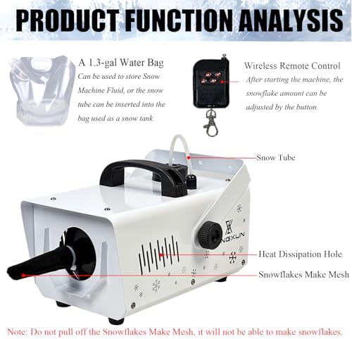 LANGXUN 800W Snow Machine with Wireless Remote
