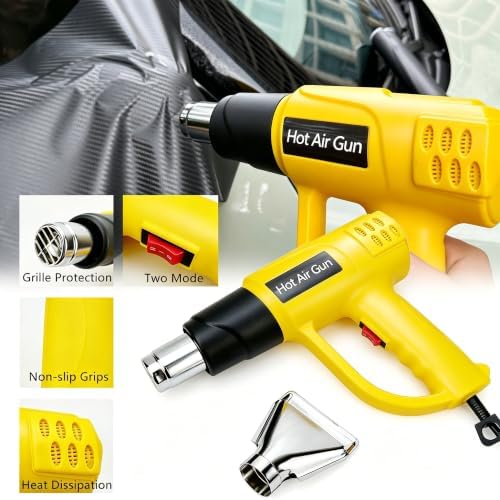 Vehicle Wrap Kit Heat Gun for Vinyl Wrap Window Film Decal, Car Paint Protection Film Kit Tinting Tools with Film Knife, Plastic Squeegee, 500ml Empty Spray Bottle