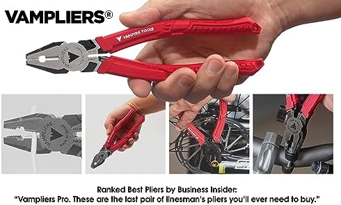 VAMPLIERS 4-PC Screw Extractor Pliers Gift Set. Made in Japan. 8" Linesman, 7.5" Long Nose, 6.25" Multipurpose & 5" Mini Pliers. Remove any Stripped/Damaged/Rusted Screws.