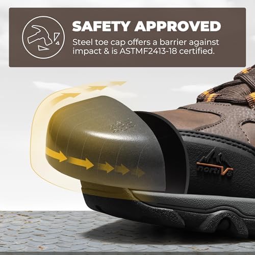NORTIV 8 Men's Waterproof Steel Toe Work Boots