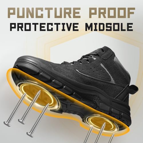 Furuian Steel Toe Boots for Men Women Lightweight Work Boots Pioneer Series