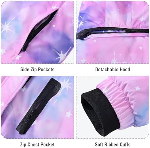 MoFiz Girl's Ski Jacket Fleece Snow Winter Coat Kids Warm Snowboard Jacket