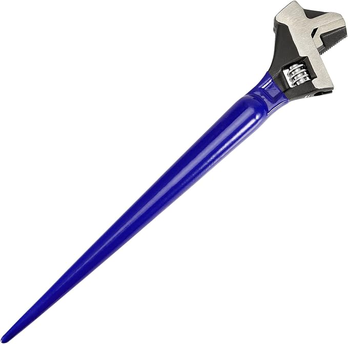 PINGEUI 2 PCS 16 Inches Spud Wrenchs, Heavy Duty Forged Adjustable Spud Wrench, Metric Scale Marked Construction with Hammer Head and Pipe Wrench Function