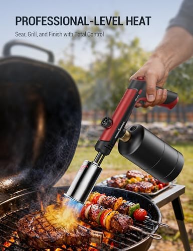 ThermoMaven Propane Torch Gun, One-Touch Max Fire Flame Thrower, Red