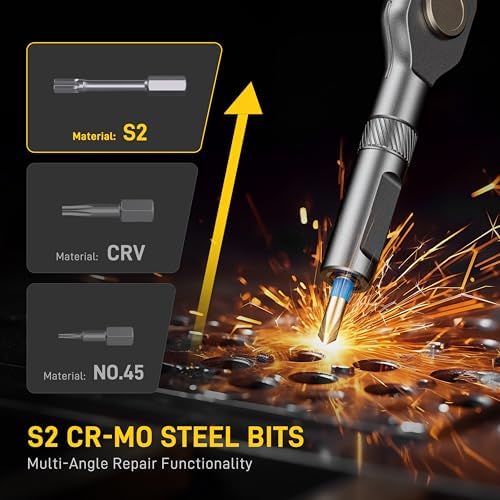 Magnetic Ratchet Screwdriver Set, 42 in 1 T Handle Ratchet Screwdriver Set | with S2 Steel Bits, Compact Case, Ratcheting Screwdriver for Home Daily Repair, DIY Projects, Ideal Gift for Men Husband