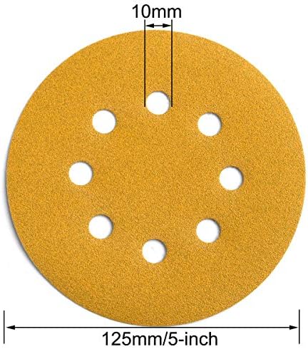 5-Inch 8-Hole Hook and Loop Sanding Discs 150-Grit, 200-Pack
