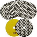SHDIATOOL Dry Diamond Polishing Pads Grit 100 5-Inch Sanding Disc for Granite Marble Quartz (7-Pack)