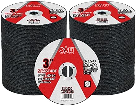 SALI 100 Pack Cut Off Wheels Cutting Wheels 3" x 1/16" x 3/8" Professional Cutting Stainless Steel for 3 in Angle Grinders and Die Grinders- Cutting Disc Aggressive Cutting Operating Up to 20380 RPM