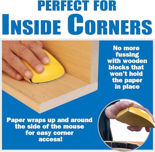5" Sanding Mouse & Detail Sanding Kit with Sand Paper Assortment Pack