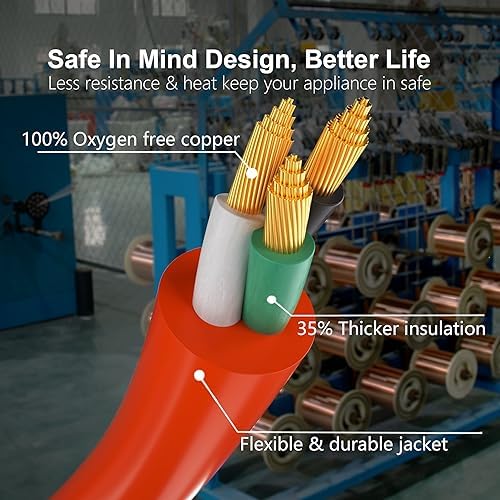 HUANCHAIN 6FT 12 Gauge Extension Cord Orange, Outdoor Electric Cable