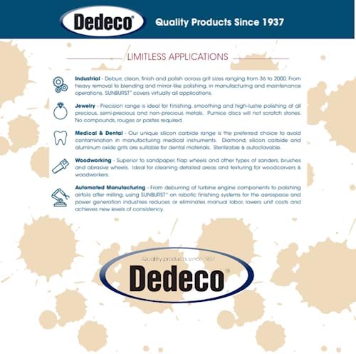 Dedeco Sunburst Radial Bristle Discs 12-Pack - 1-1/2" Curved Knife-Edge - Peach 2500 Grit (Extra-Fine 6 Micron) - Aluminum Oxide for Polishing & Surface Finishing