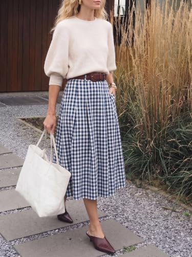 Casly Lamiit A-Line Midi Skirts for Women Business Skirt