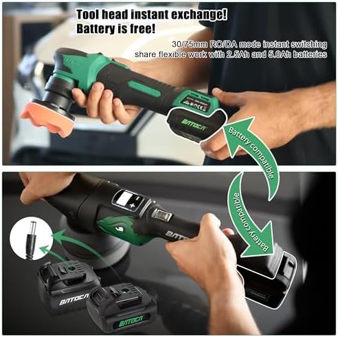 BATOCA Cordless Car Polisher Pro Combo Kit - S4 Brushless DA/RO+S2 Buffer