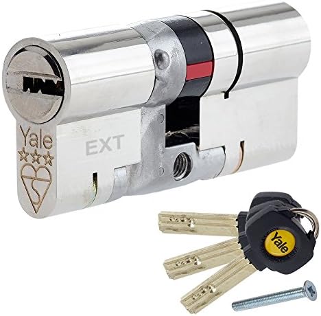 Yale B-YS3-5045N Anti-Snap 3 Star Euro Double Cylinder, High Security, 50:45 (95mm), Nickel Finish