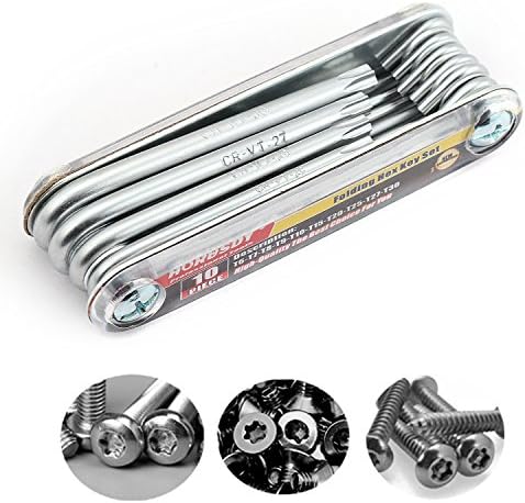 HORUSDY Tamper Proof Star Key Set (Folding) Security Torx Key Set Sizes Include T-6 to T-30