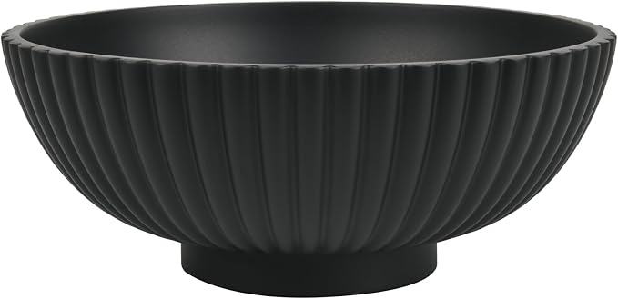 L'ARL GMVOI Large Decorative Bowl,Modern Handicraft Bowls for Home Decor,Fruit Bowl for Kitchen Counter,Stylish Key Bowl for Entry Table,Artificial Stone Black