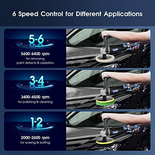 Buffer Polisher, 1200W Rotary Polisher with 6/7inch Plate for Car Detailing