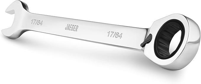 Jaeger 17/64 Inch Reversible Ratchet Wrench, 15° Offset, 12-Pt, SAE