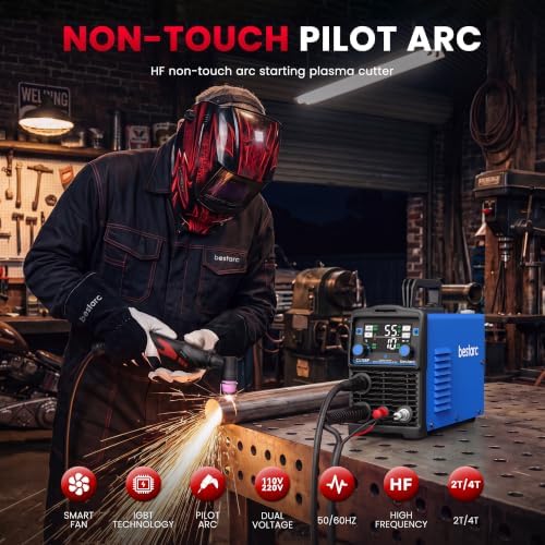 Bestarc Plasma Cutter,Pilot Arc Large LED Display 55A Plasma Cutter Machine