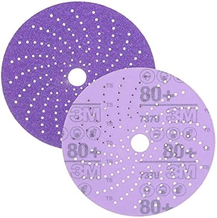 3M Cubitron II Hookit Clean Sanding Abrasive Disc, 737U, 31371, 6 in, 80+