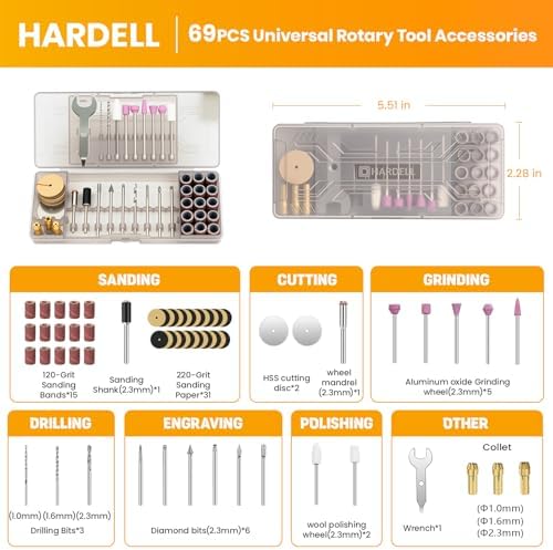 HARDELL 12V Cordless Rotary Tool with 69 Pcs Accessories Kit