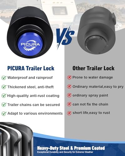Trailer Lock for 2-5/16 Inch Couplers, Heavy Duty Trailer Hitch Locks