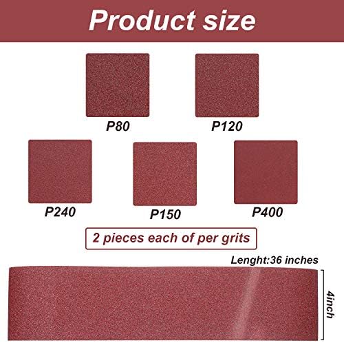 Blulu 22 Pieces 4 x 36 In Sanding Belts and 6 In Self-Adhesive Discs Set