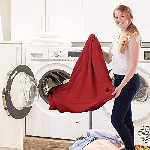 JS Sanders 1500 Series Microfiber King Size 4pc Bed sheet set, Burgundy (Red)