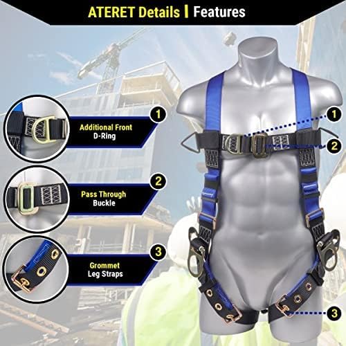 Construction Harness 5 Point Adjustment, Back D-Ring, Grommet Legs, Multiple Styles I OSHA ANSI Compliant