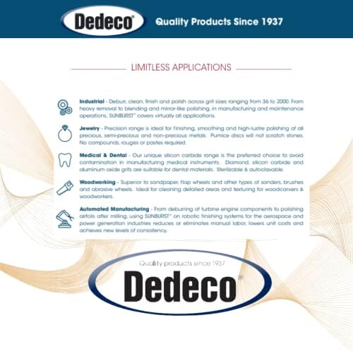 Dedeco Sunburst Radial Bristle Discs - 1/2” (12mm) Dia, Snap On, TC Bristles - Cleaning Buffer Polisher Rotary Tool Accessories, Extra-Fine 6 Micron 2500 Grit,Peach Aluminum Oxide - 30 Piece Per Pack