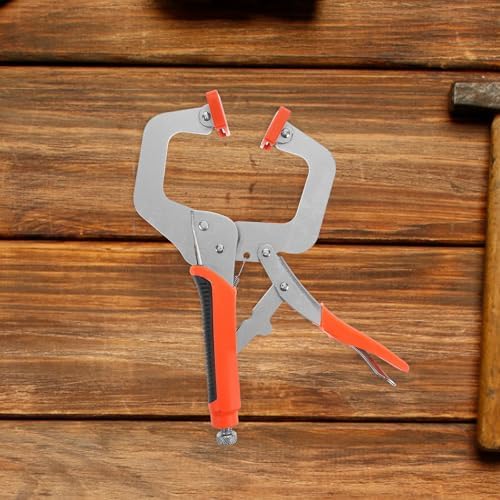 2pcs 11-inch C-clamp Workholding Devices with Non-slip Handle and Safety Plastic Guard, Heavy Duty Locking Pliers for Woodworking, Pipe Clamping, and Home Improvement