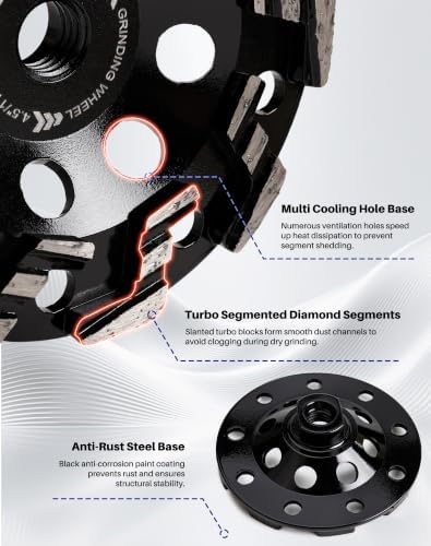 4.5" Concrete Cup Wheel for Surface Grinding & Leveling & Material Removal