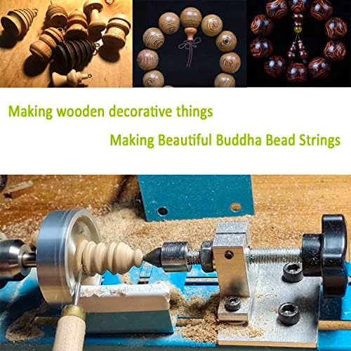 Wood Lathe Mini Lathe Machine Multi-Purpose Type Lathe Milling Cutting Grinding Polishing Professional Table Top Lathe Tool Kit